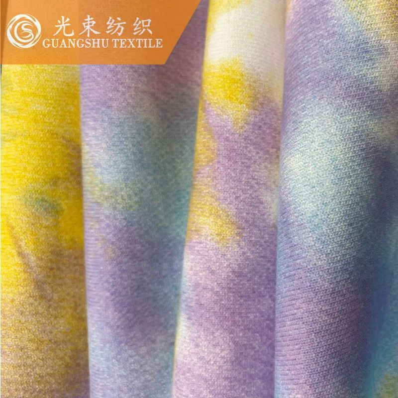 Cotton Polyester Digital Print Knitted Terry Fabric for Hoddies